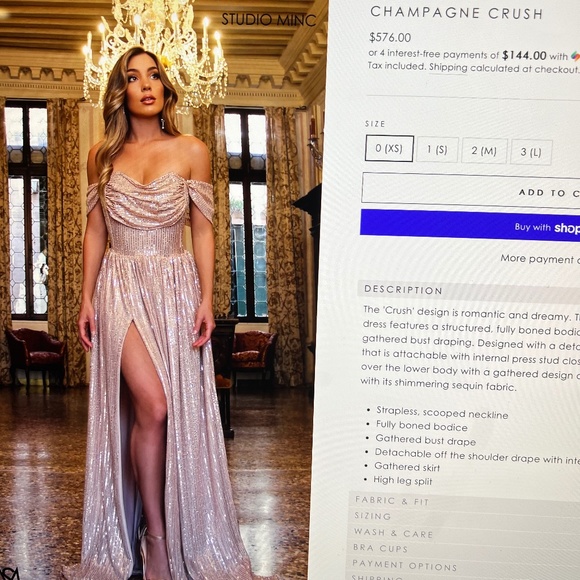 Studio Minc Champagne Crush Gown - Picture 1 of 9
